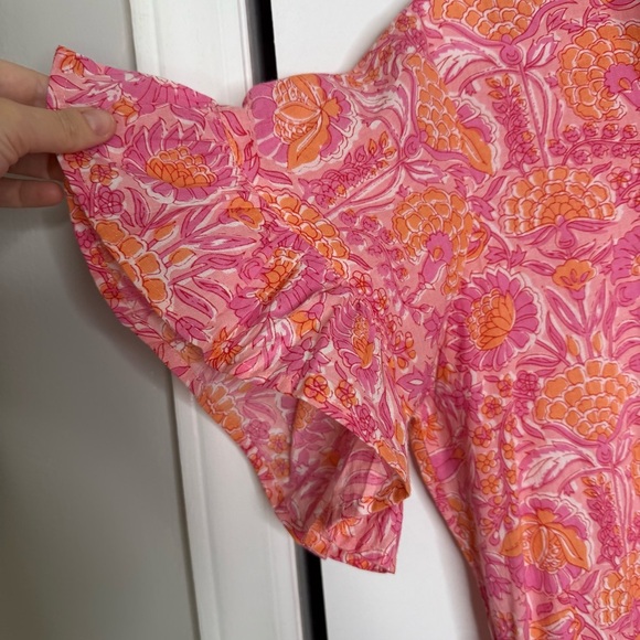 Mille - Victoria Dress in Pink Carnation - Pink/ Orange 100% Cotton - Small - Picture 7 of 11